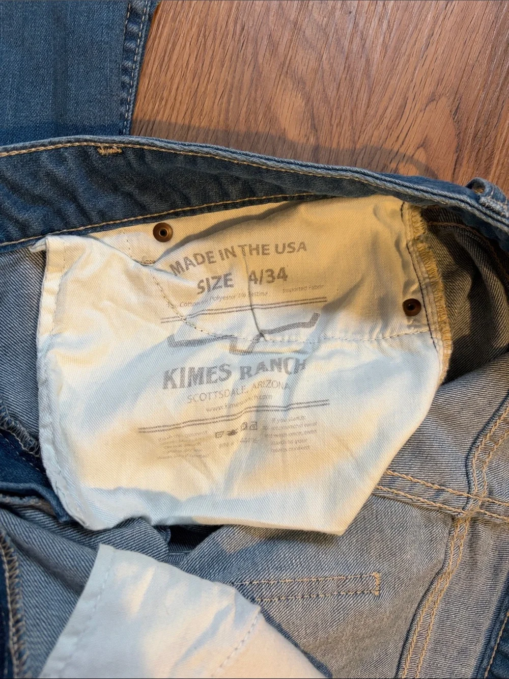 Kimes Ranch Blue Jeans with Yellow Pocket Stitch - Picture 2 of 2